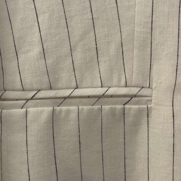 Adrienne Vittadini ~ NWOT Navy and White Striped Linen Blazer - Picture 6 of 8